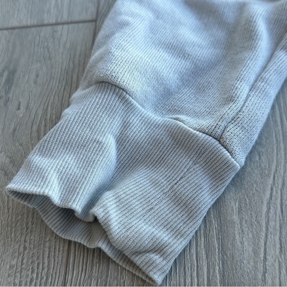 Free People Hooded Long Sleeve V-Neck Sweater - Light Blue - Large - Picture 6 of 10